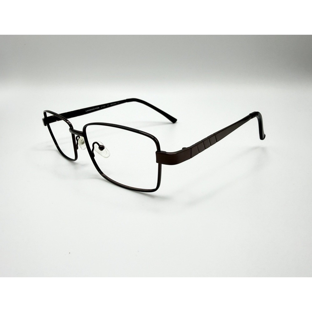 London Fog LF103 Brown Rectangle Metal Eyeglasses Frame Only (57-17-145)